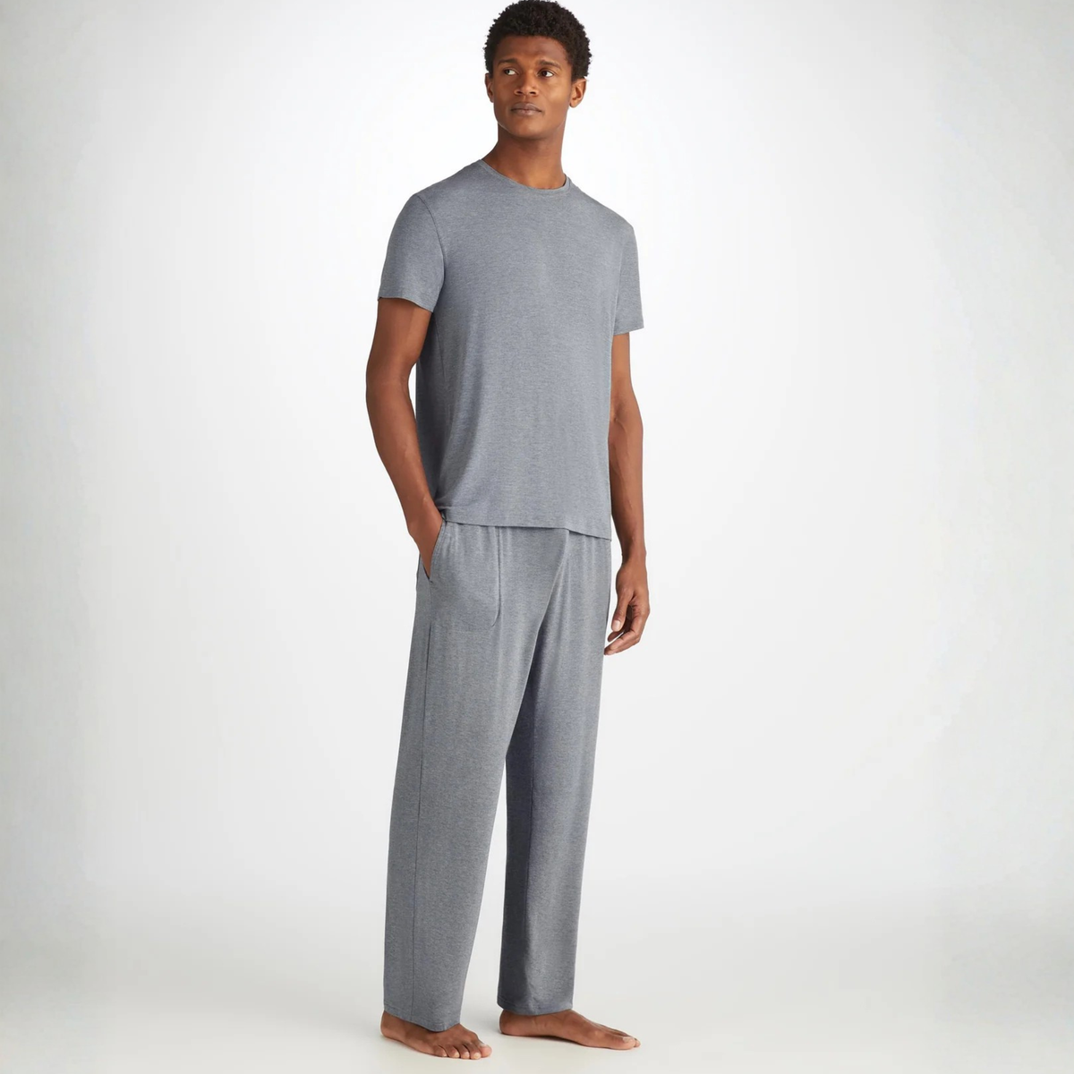 Men's Lounge Trousers "Micro Modal Stretch" Charcoal von Derek Rose