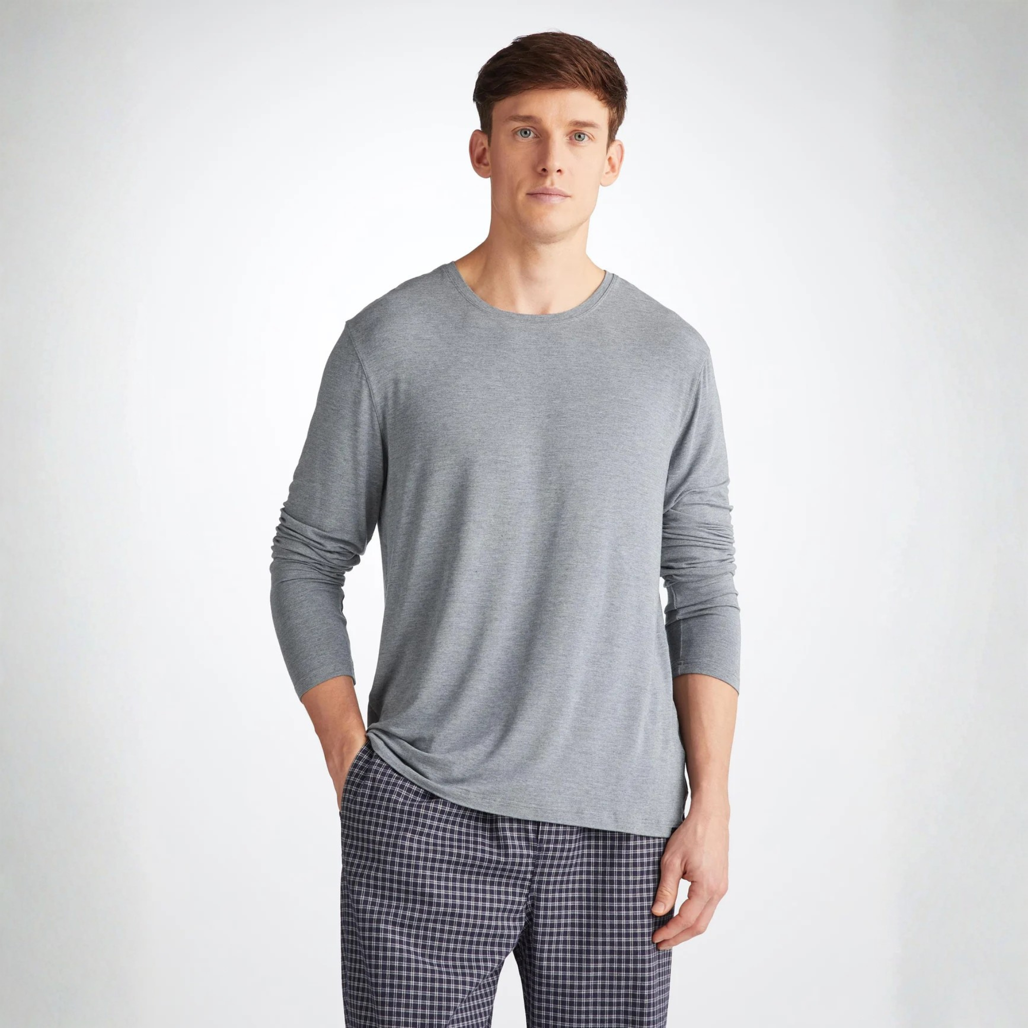 Men's Long Sleeve "Micro Modal Stretch" Charcoal