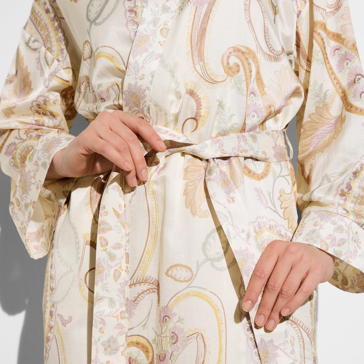 Morgenmantel Lang “Cotton/Silk Print”