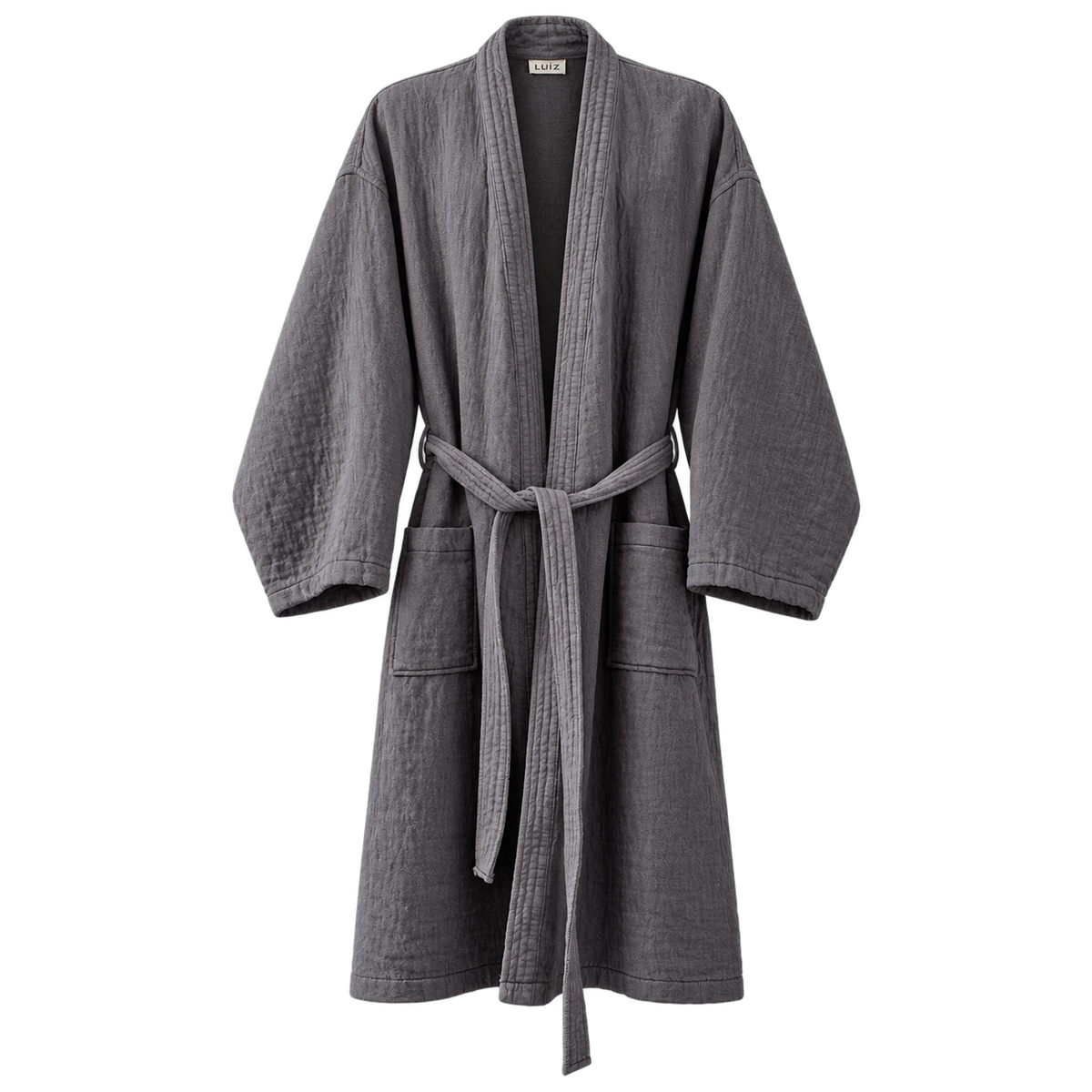 Bademantel Unisex "Leisure" von Luiz – Stone, freigestellt