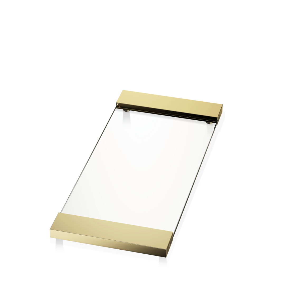 Decor Walther Tablett 34cm / 37cm "TAB 34" – Gold / Klarglas / 37 cm
