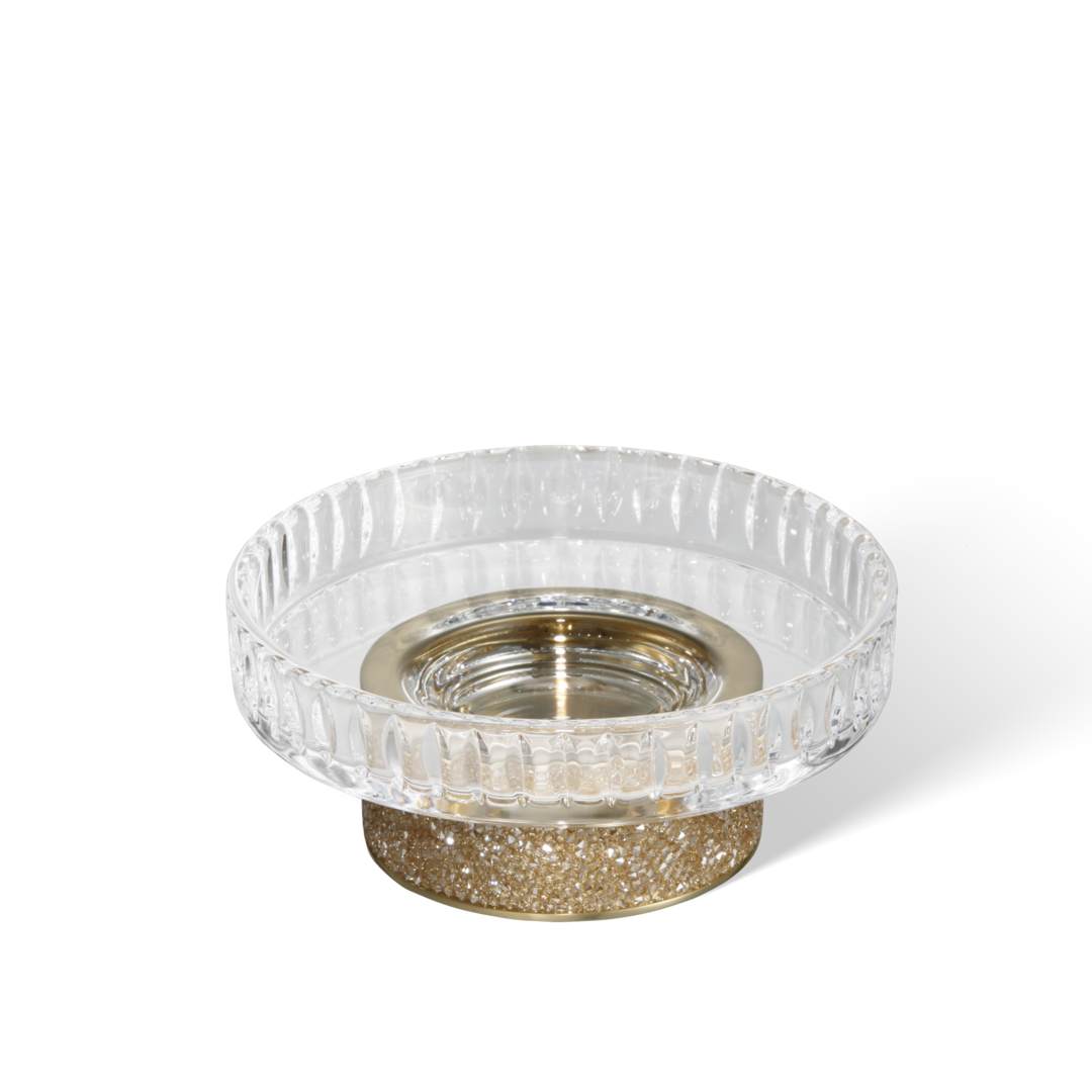 Decor Walther Seifenschale "Rocks" STS – Gold Matt 24 Karat | Klarglas Geschliffen #Farbe_Gold Matt 24 Karat | Klarglas Geschliffen