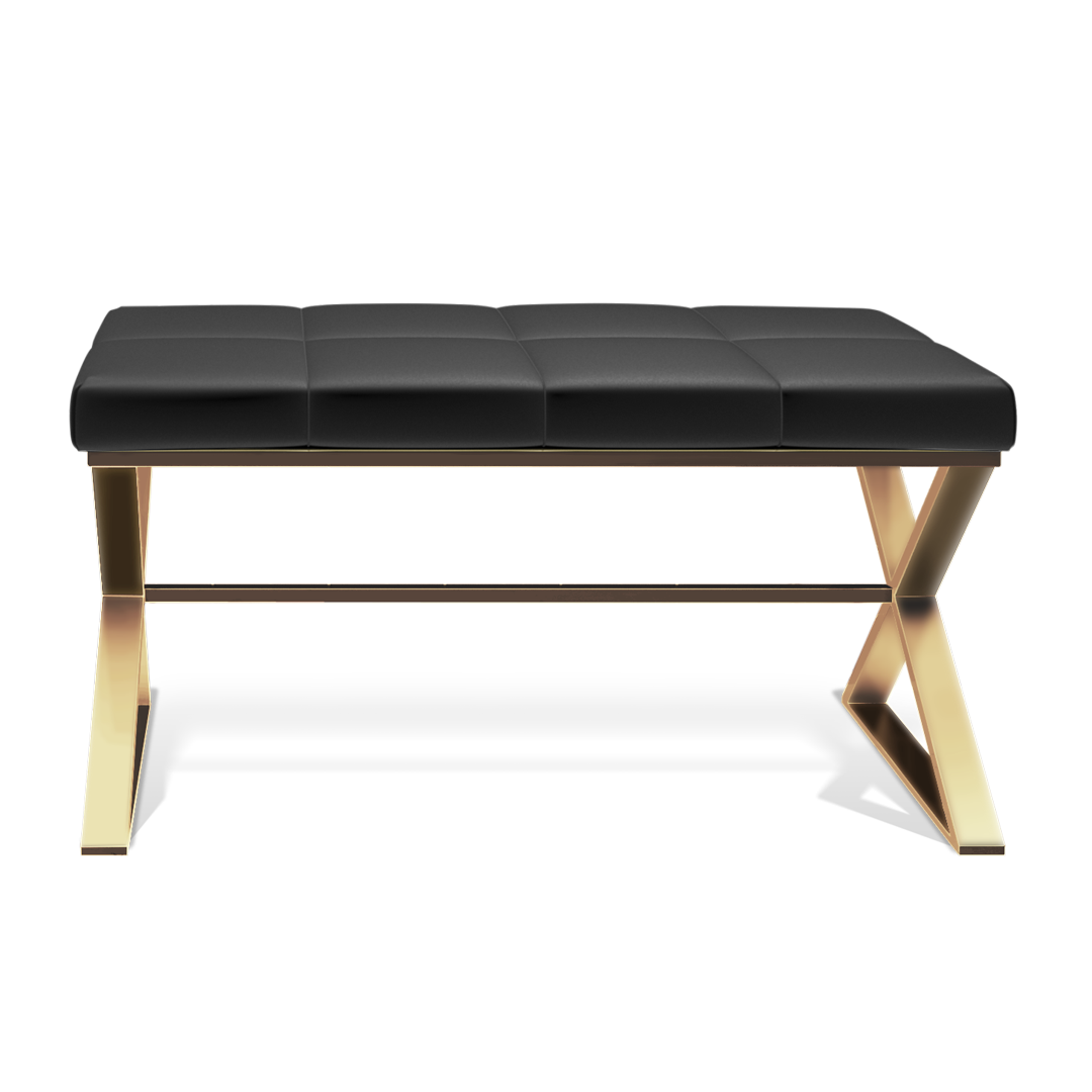 Decor Walther Sitzbank "BENCH" – Gold matt PVD / Schwarz #Oberfläche_Gold matt PVD