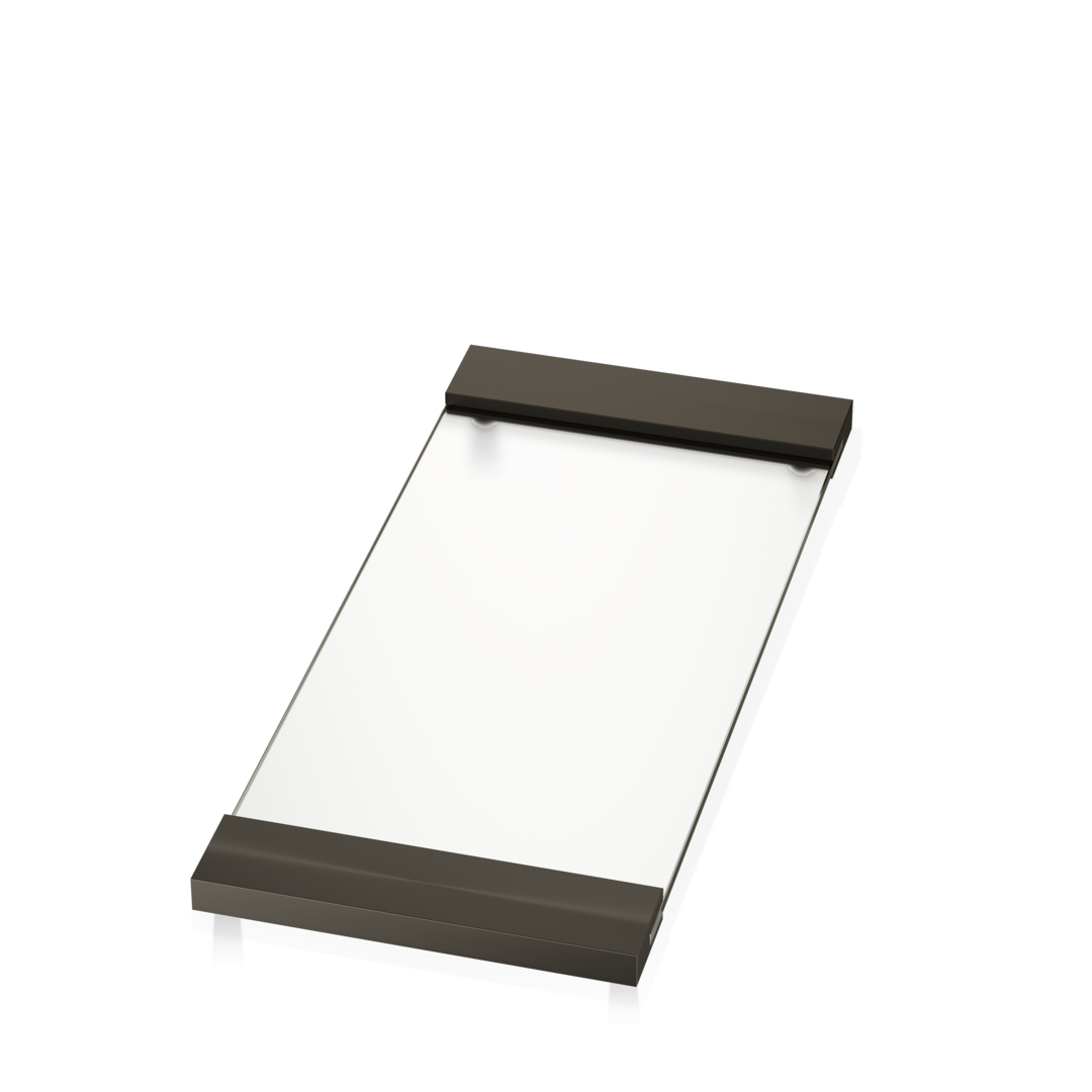Decor Walther Tablett 34cm / 37cm "TAB 34" – Dunkelbronze / Opalglas / 37 cm #Oberfläche_Dunkelbronze / Opalglas