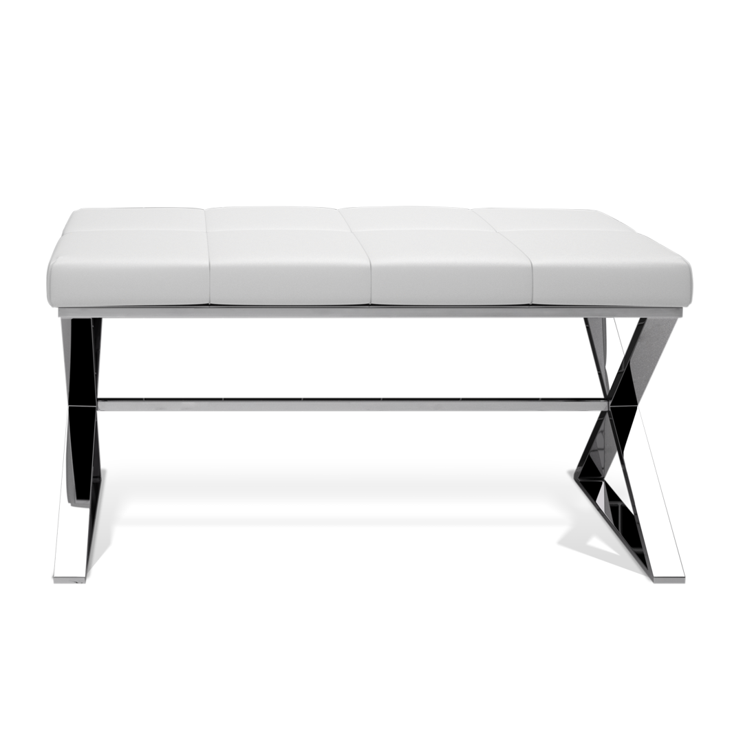 Decor Walther Sitzbank "BENCH" – Edelstahl poliert / Weiß #Oberfläche_Edelstahl poliert