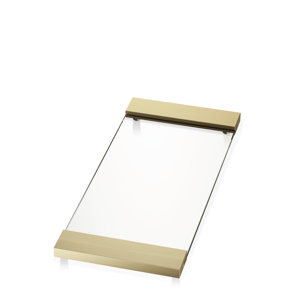 Decor Walther Tablett 34cm / 37cm "TAB 34" – Gold matt / Klarglas / 37 cm #Oberfläche_Gold matt / Klarglas