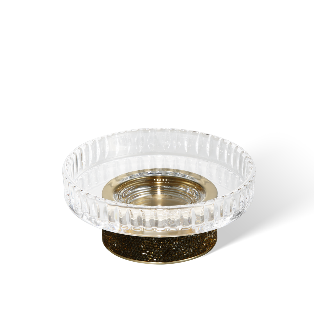 Decor Walther Seifenschale "Rocks" STS – Gold 24 Karat | Klarglas Geschliffen #Farbe_Gold 24 Karat | Klarglas Geschliffen