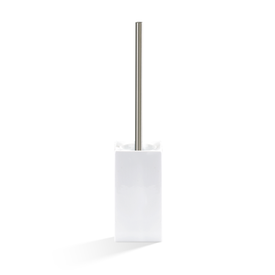 Decor Walther WC-Bürste "DW6100 / DW6200" – Eckig / Porzellan Weiß / Nickel Satiniert #Material_Porzellan Weiß / Nickel Satiniert