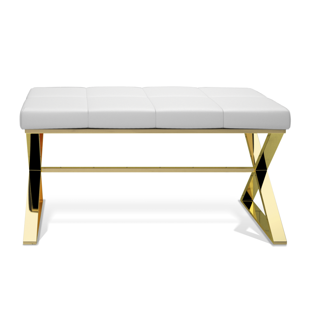 Decor Walther Sitzbank "BENCH" – Gold PVD / Weiß #Oberfläche_Gold PVD