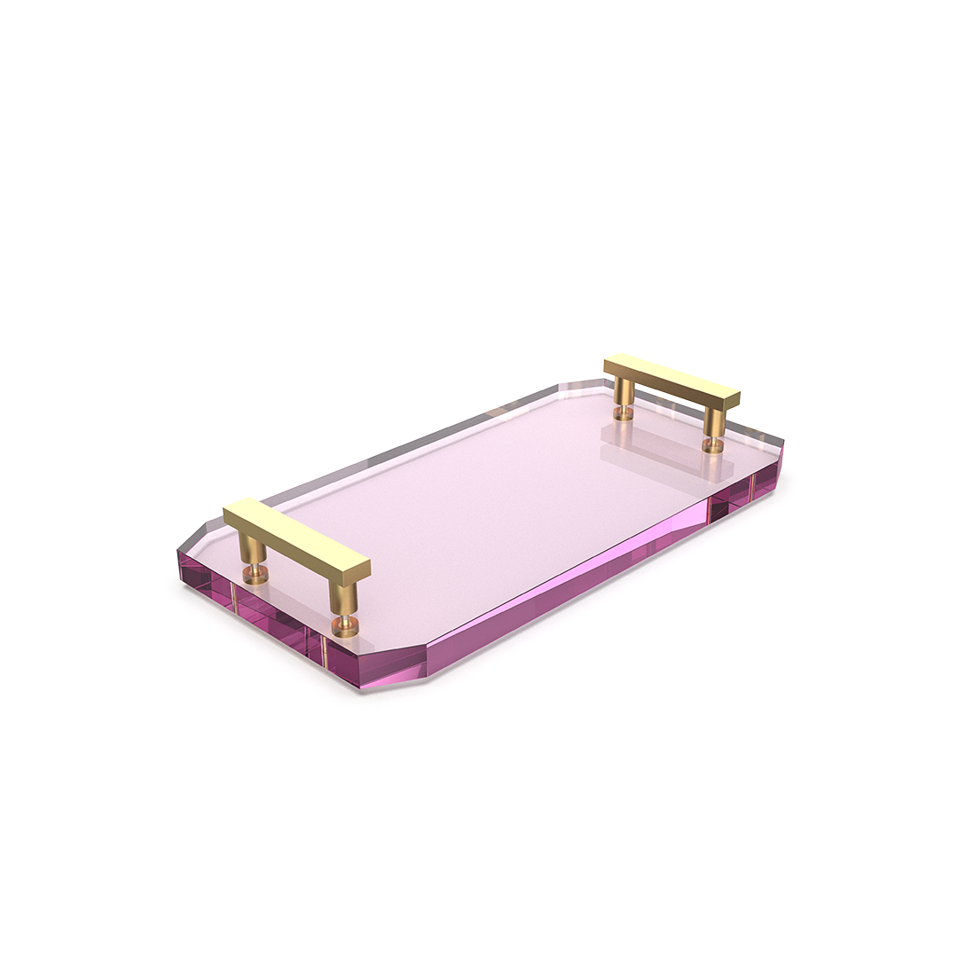 Decor Walther Tablett "Kristall" TAB – Pink | Gold Matt 24 Karat