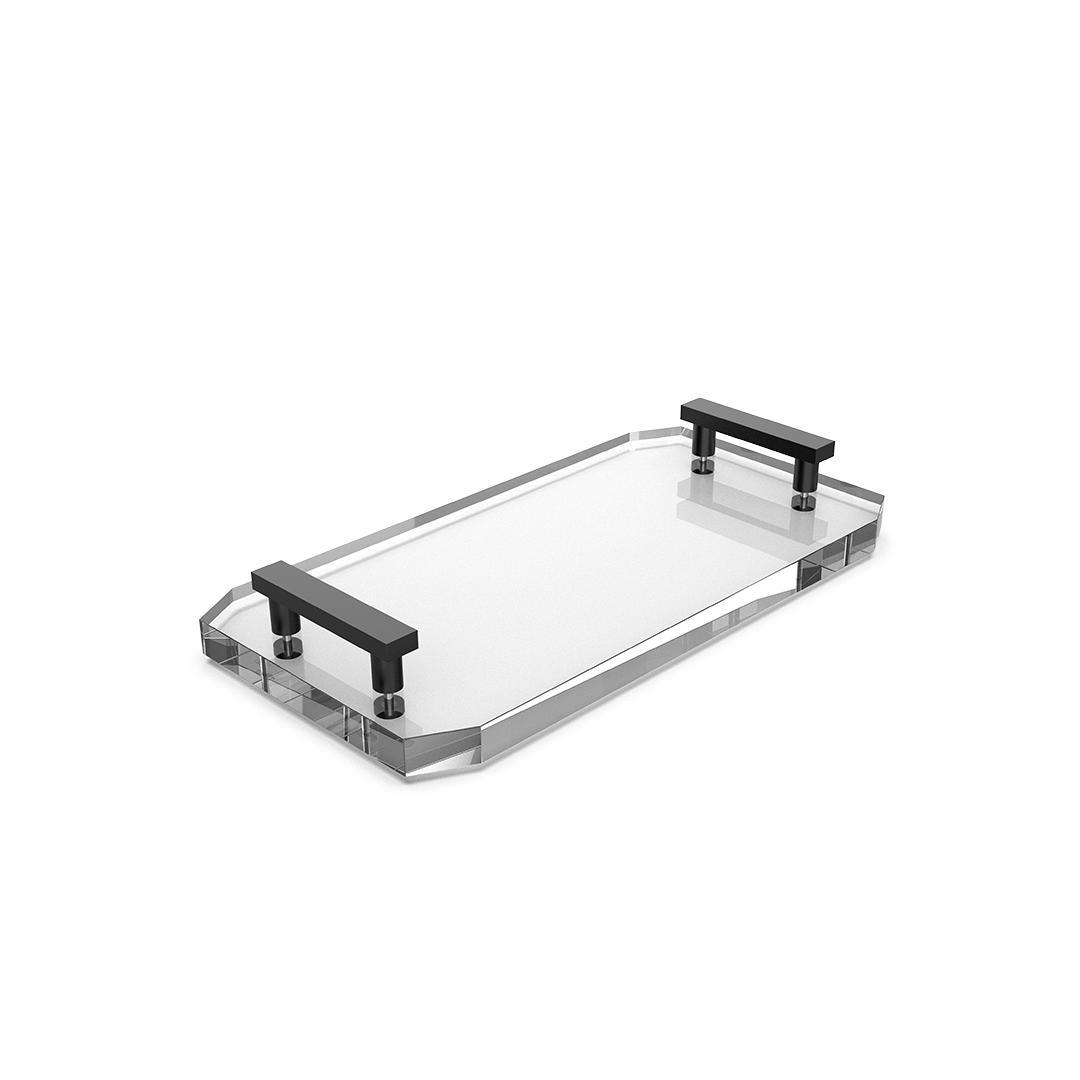 Decor Walther Tablett "Kristall" TAB – Kristallklar | Schwarz Matt