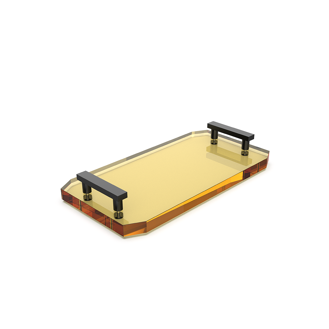 Decor Walther Tablett "Kristall" TAB – Bernstein | Schwarz Matt