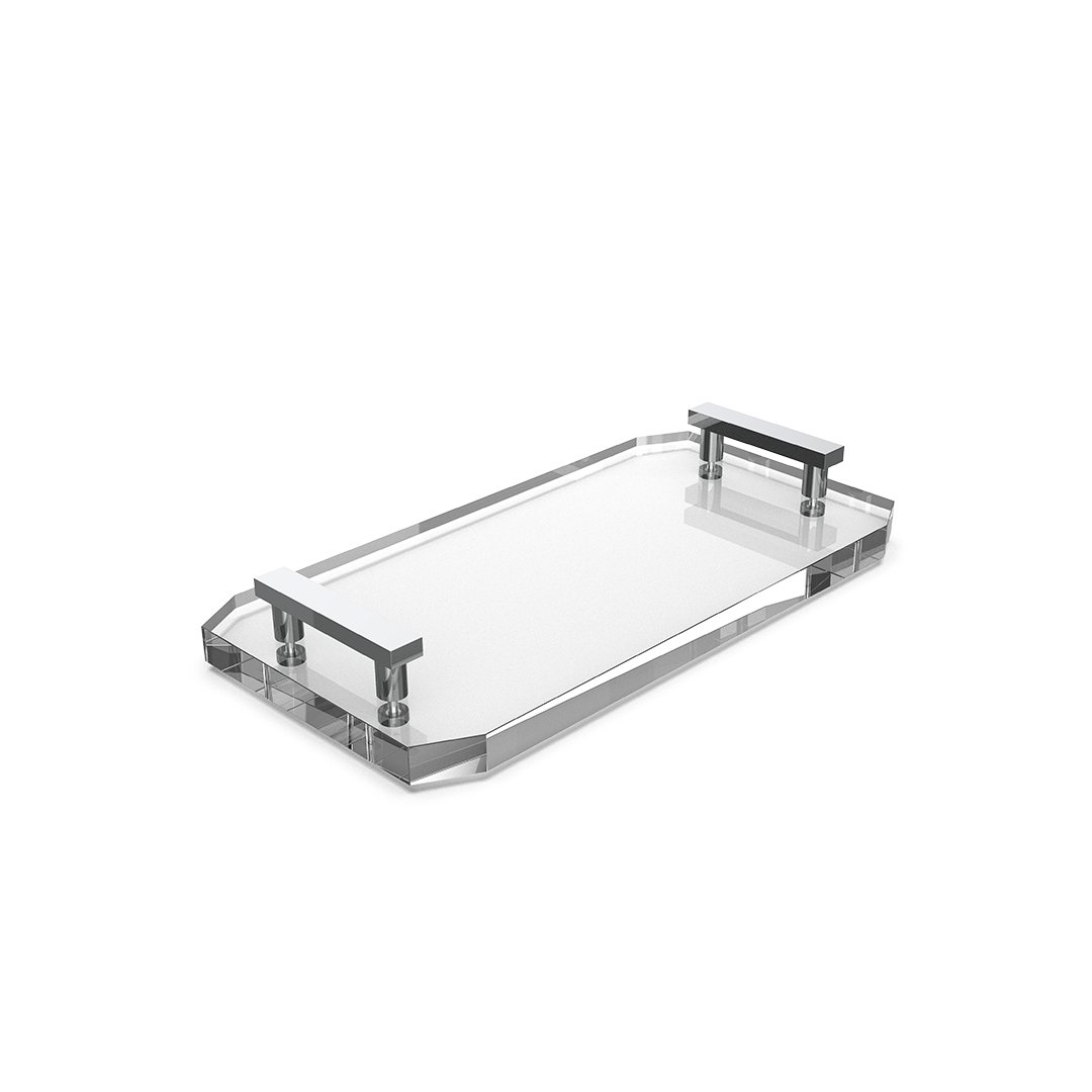 Decor Walther Tablett "Kristall" TAB – Kristallklar | Chrom