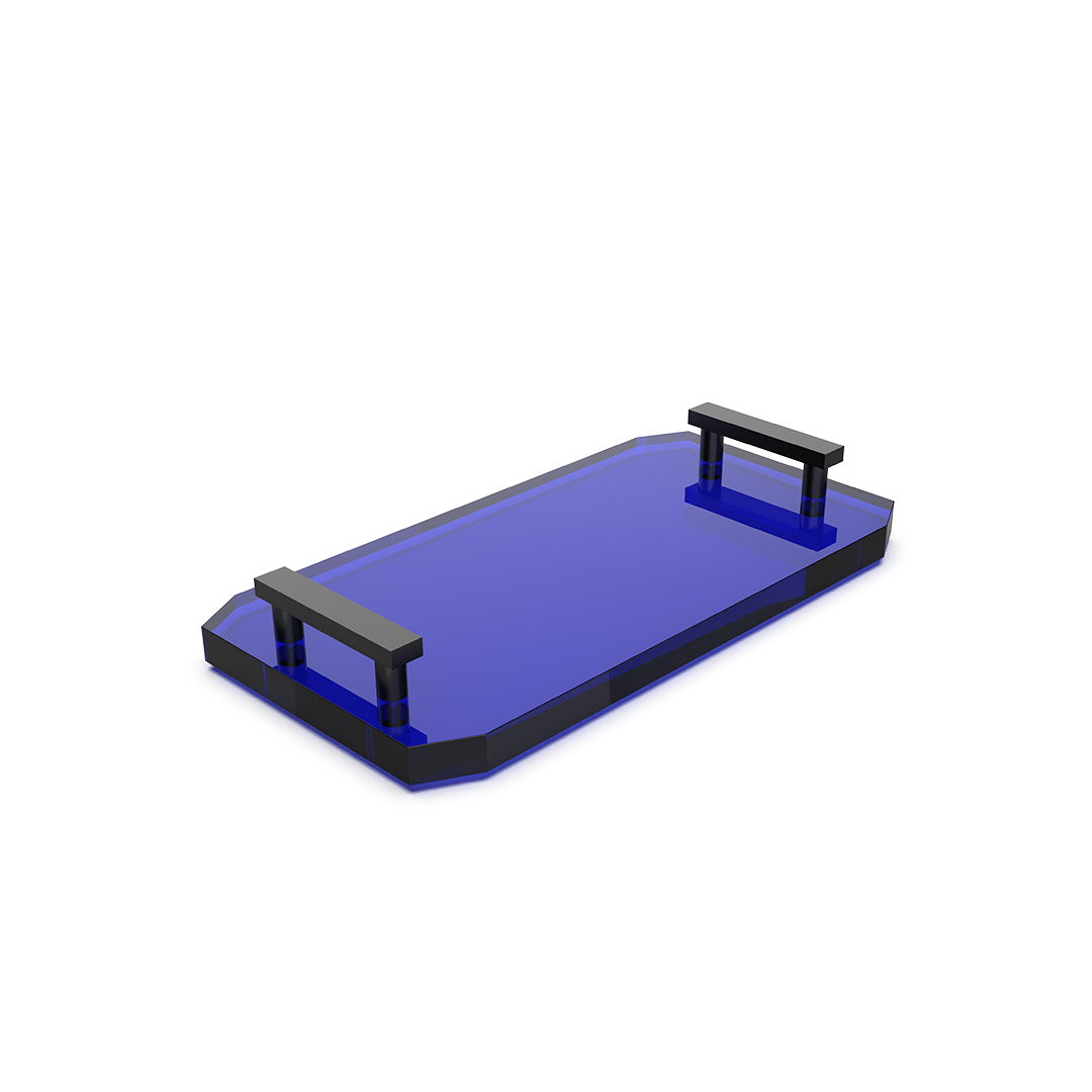 Decor Walther Tablett "Kristall" TAB – Capri Blau | Schwarz Matt