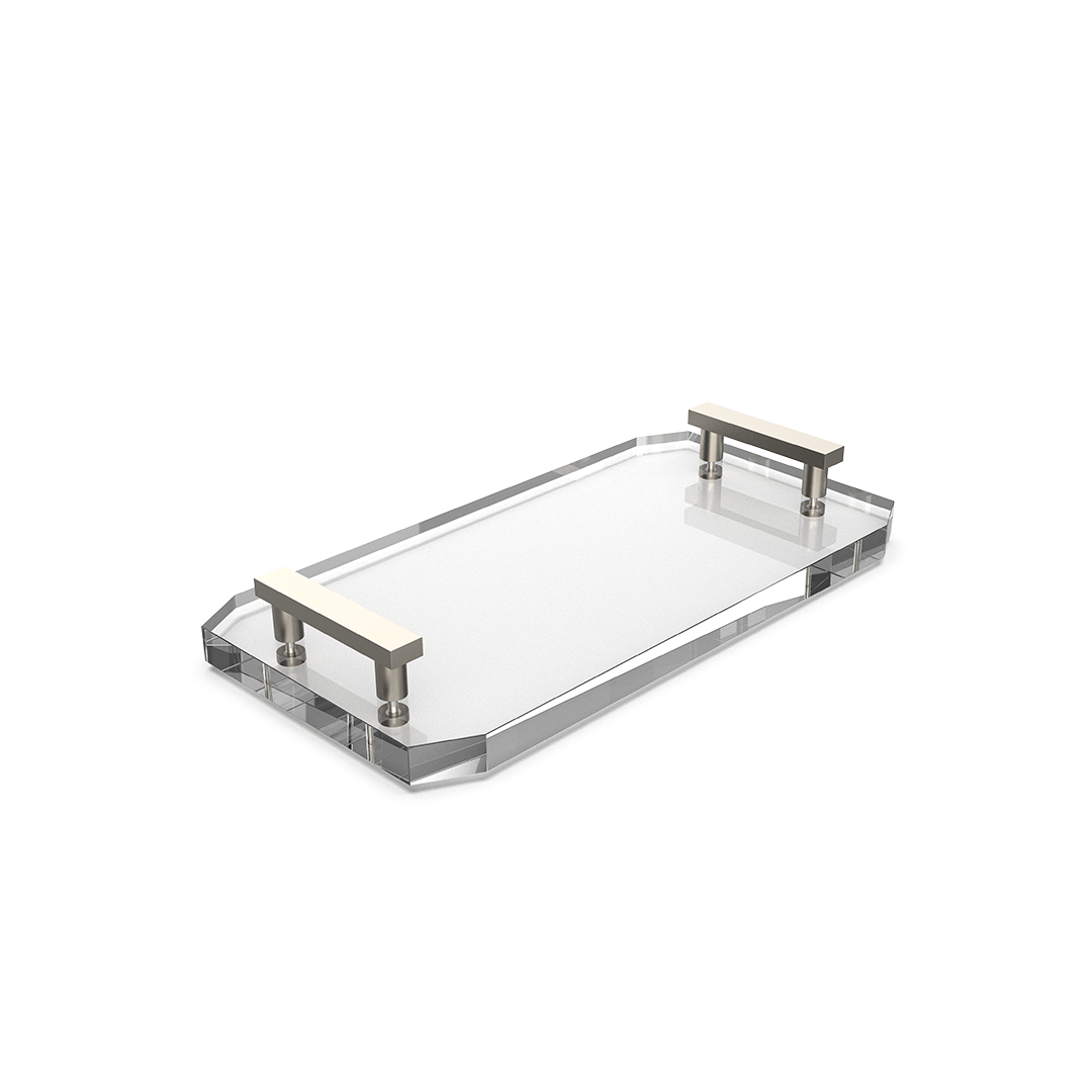 Decor Walther Tablett "Kristall" TAB – Kristallklar | Nickel Satiniert