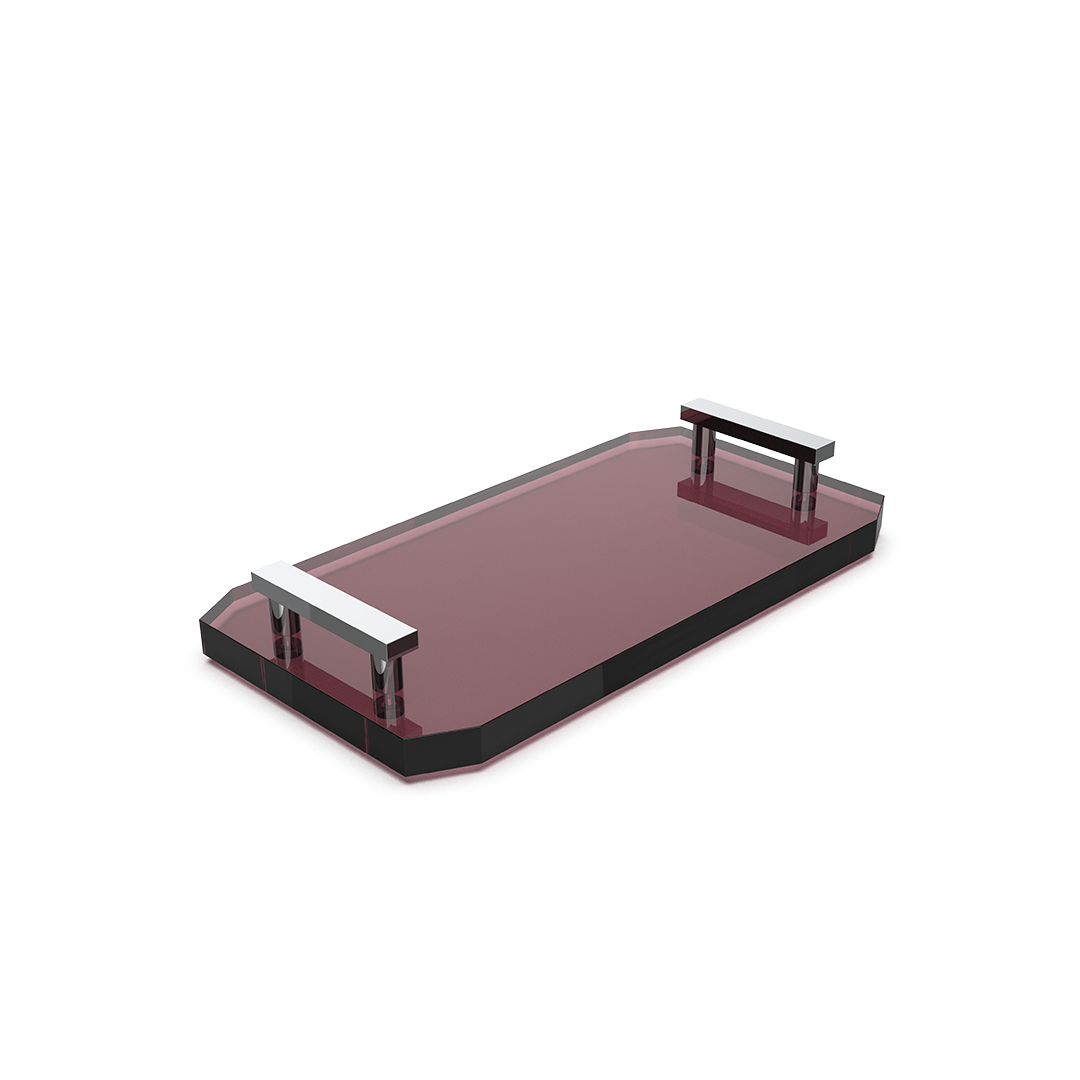 Decor Walther Tablett "Kristall" TAB – Rich Burgundy | Chrom