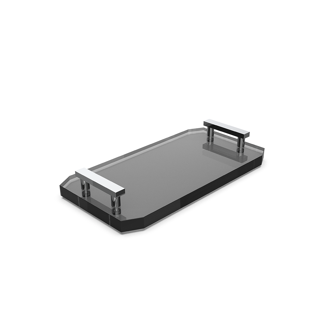 Decor Walther Tablett "Kristall" TAB – Anthrazit | Chrom
