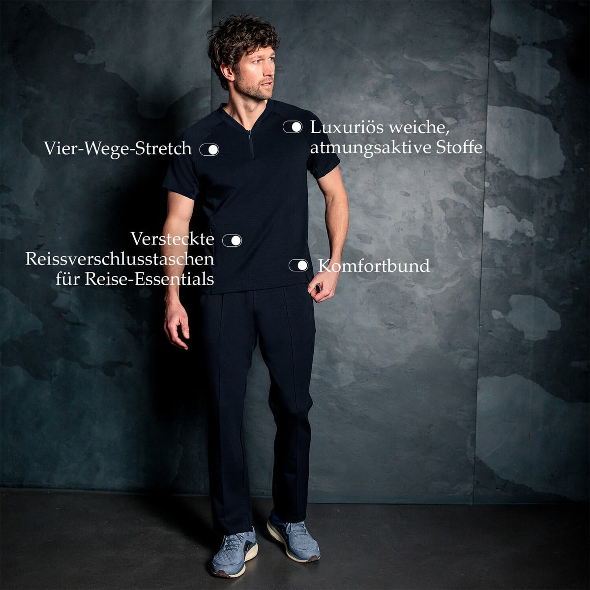 T-Shirt Men "Travel" von Dagsmejan – Navy Blue