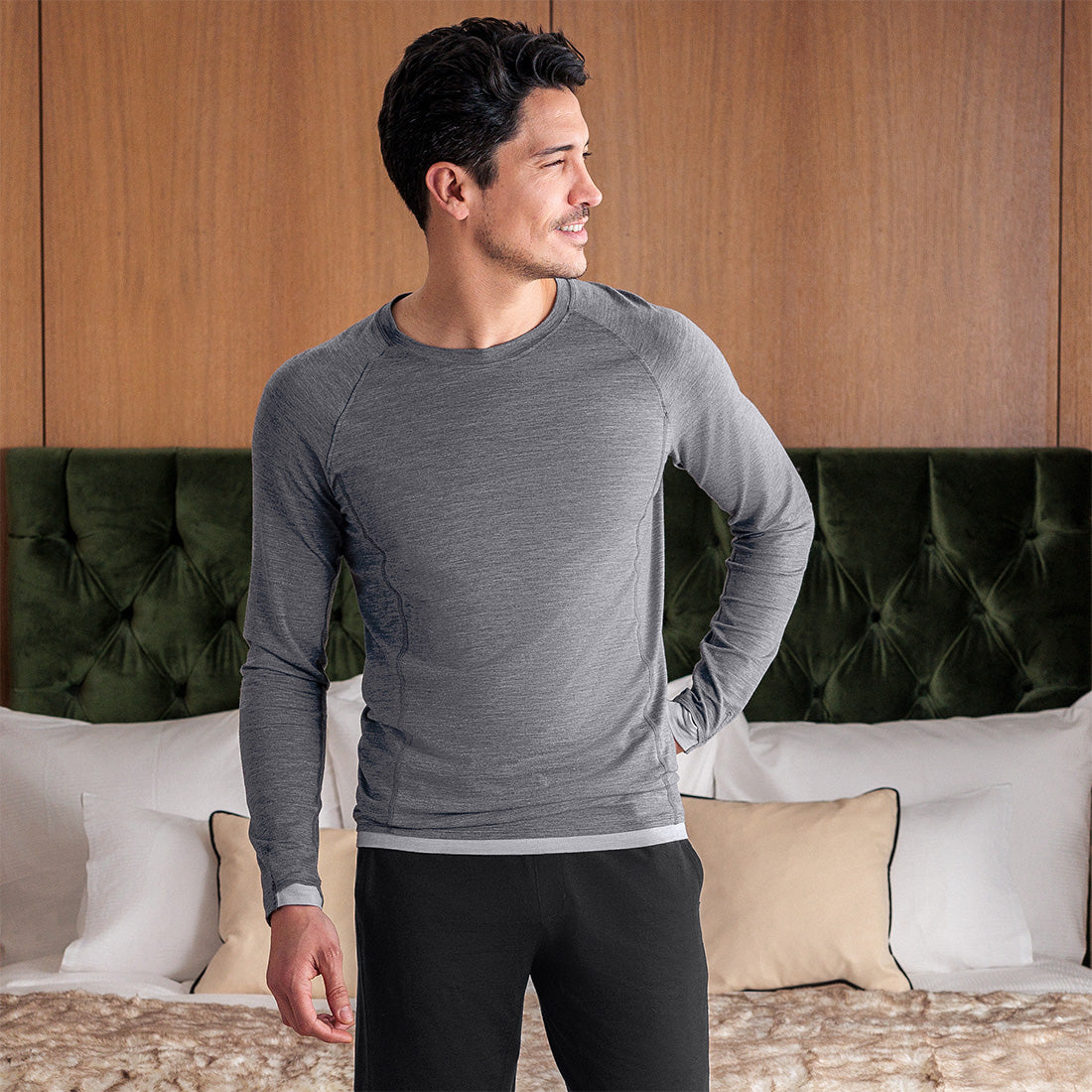 Langarm-Shirt Men "Stay Warm" von Dagsmejan – Dark grey melange