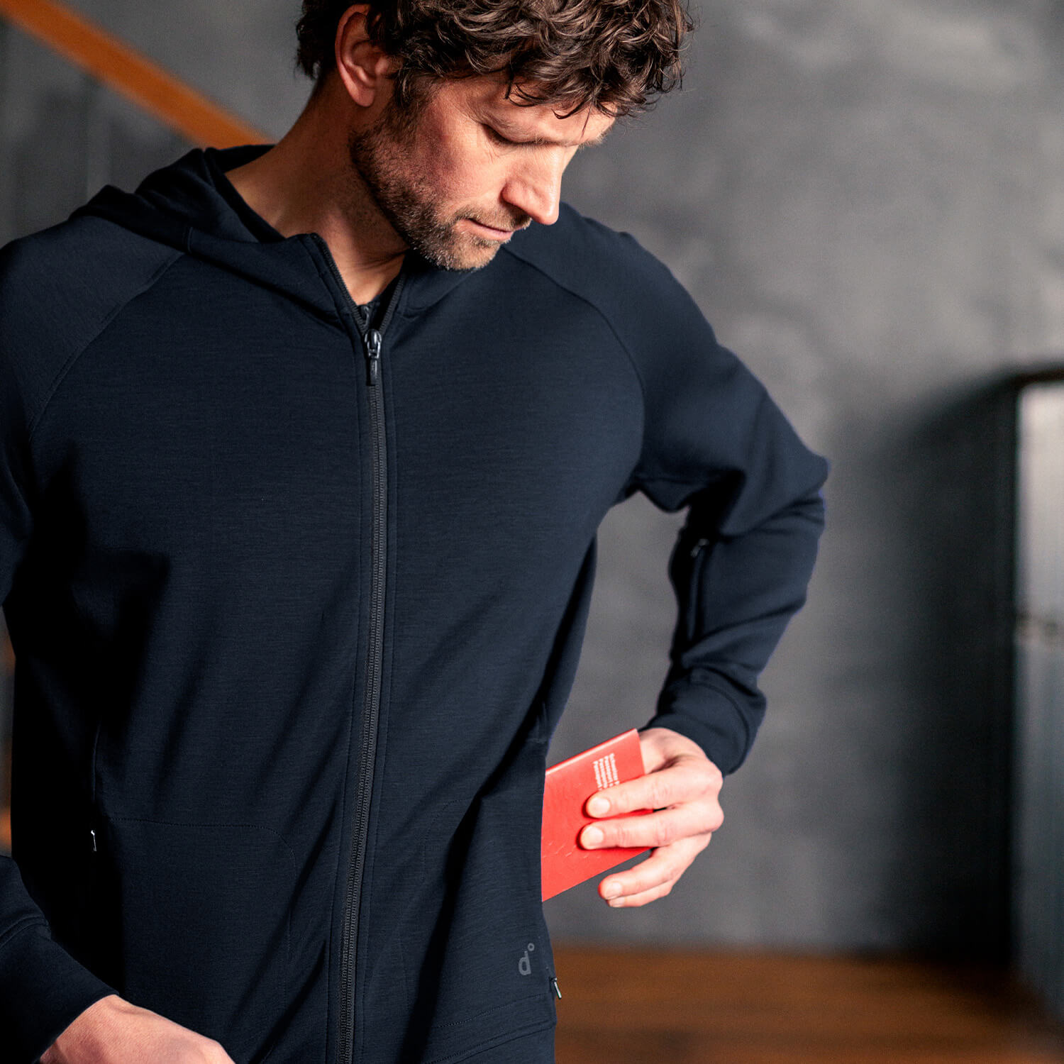 Zip Jacke Men "Travel" Navy blue