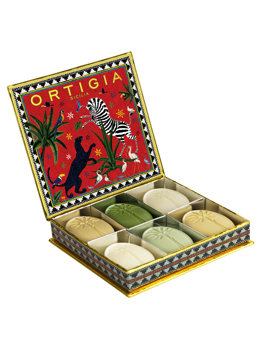 Seife 6er Box "Jungle" von Ortigia – Rot