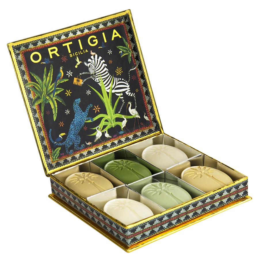 Seife 6er Box "Jungle" von Ortigia – Schwarz