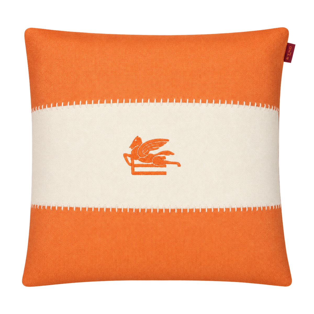 Kissen mit Logo-Stickerei "Carrot Orange" von Etro