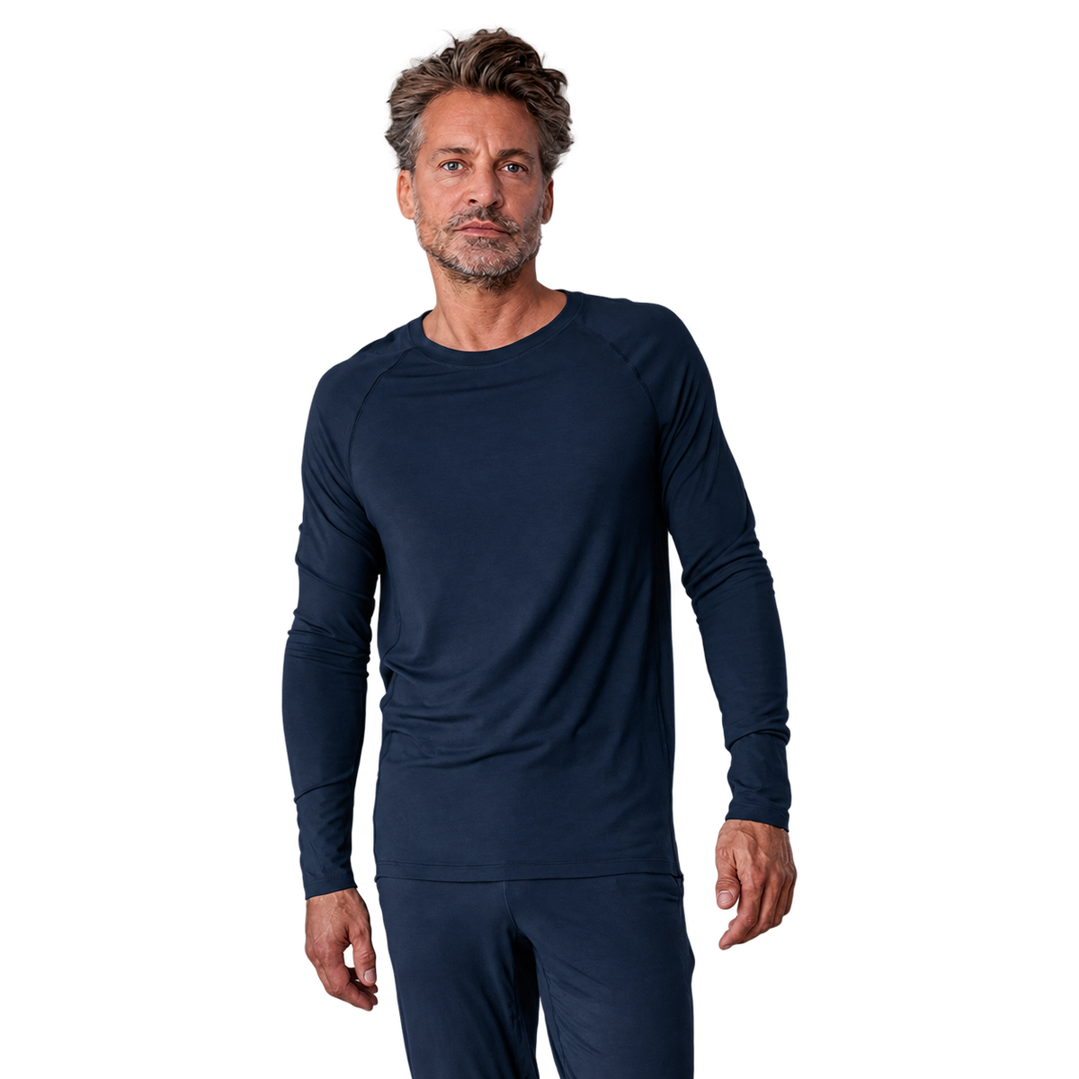 Langarm-Shirt Men "Balance" von Dagsmejan – Midnight Blue, freigestellt