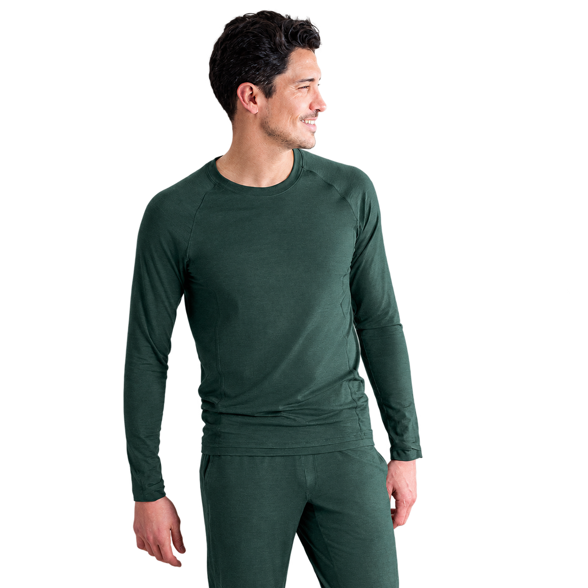 Langarm-Shirt Men "Stay Warm" von Dagsmejan – Emerald, freigestellt