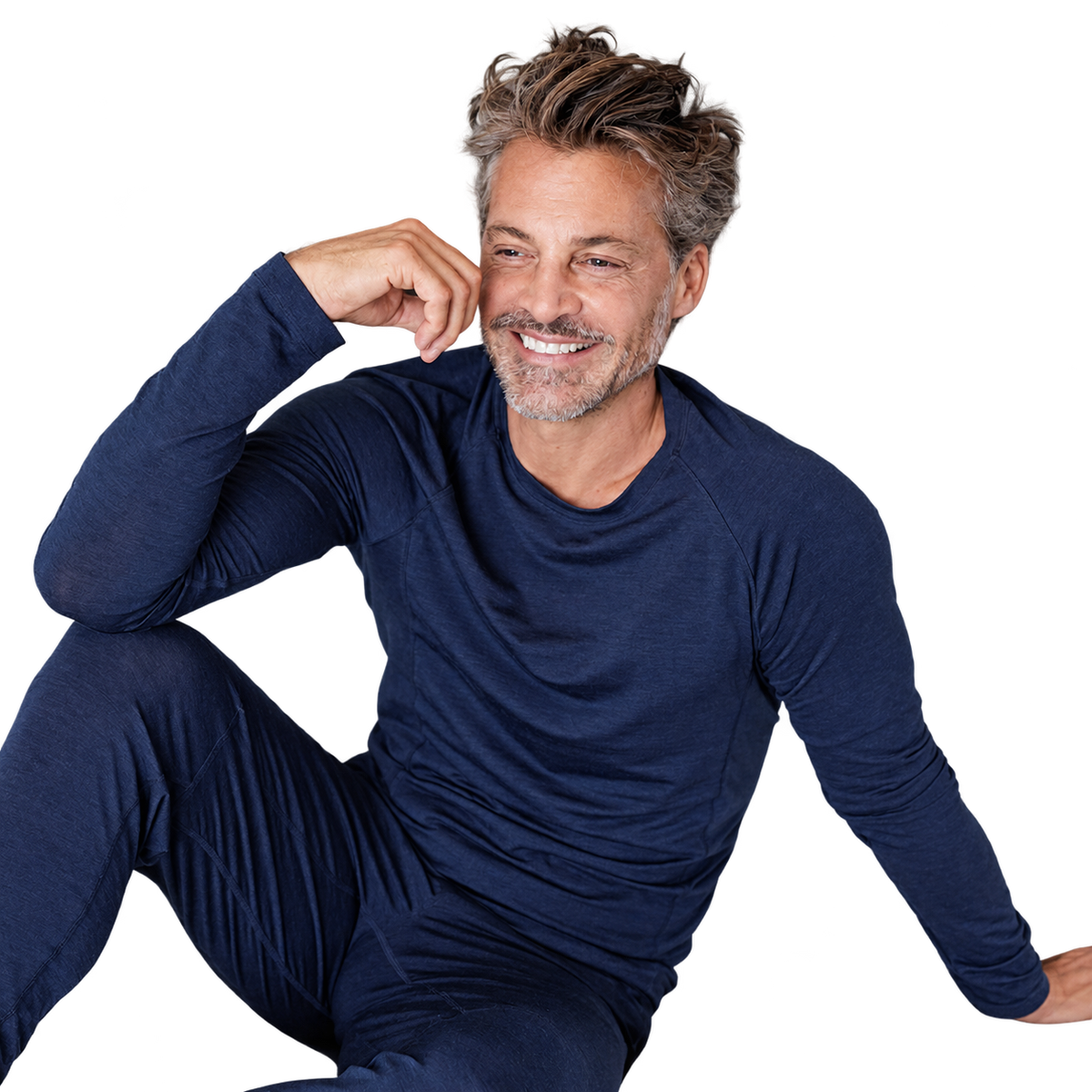 Langarm-Shirt Men "Stay Warm" von Dagsmejan – Winter night melange, freigestellt
