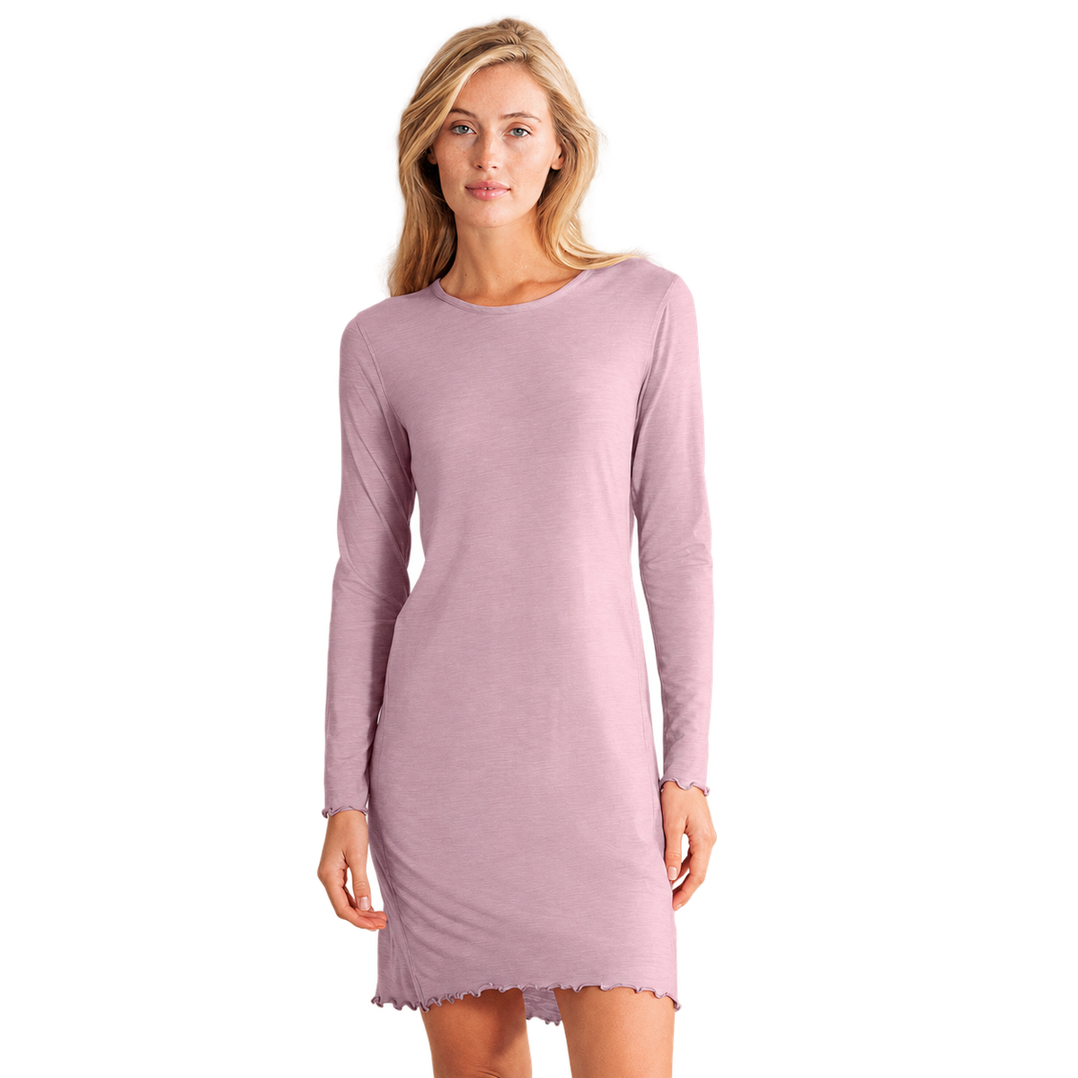Langarm-Nachthemd Women "Stay Warm" von Dagsmejan – Dusty pink, freigestellt