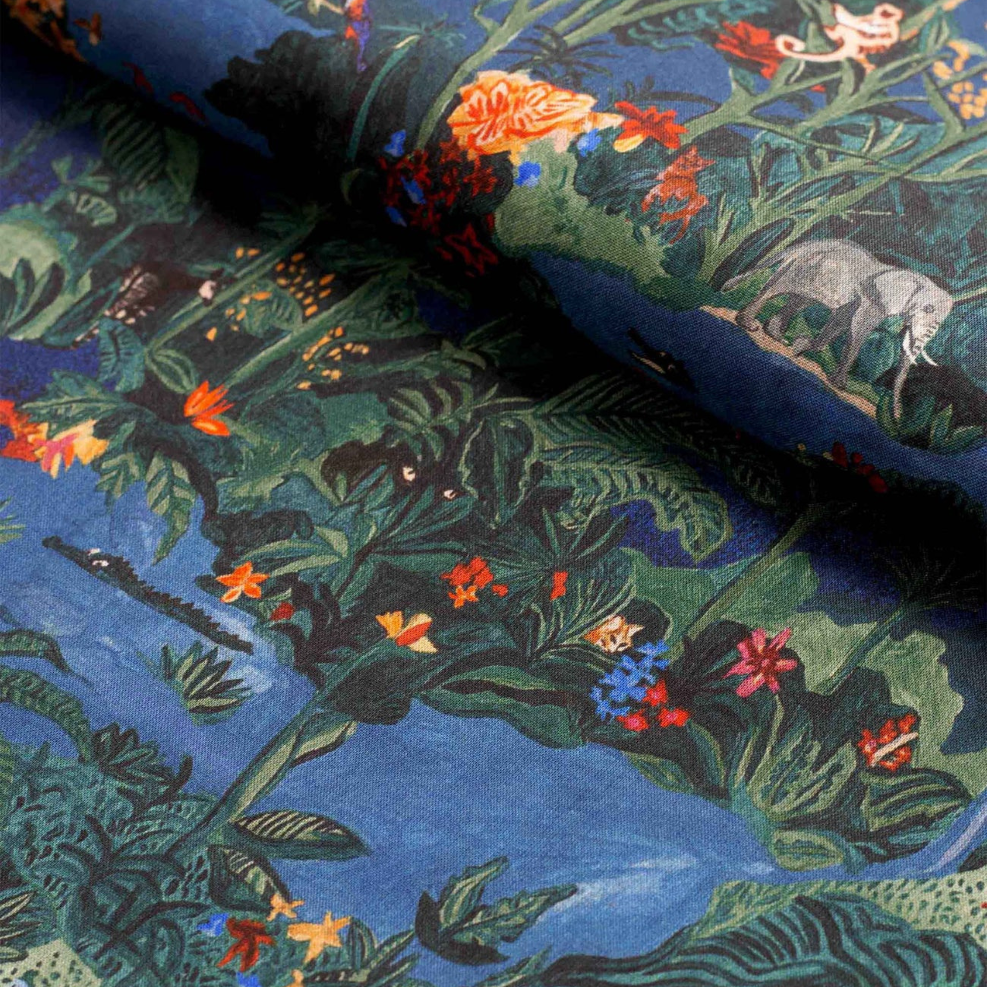 Men's Pyjama "Cotton Batiste" Multi Midnight Jungle Print