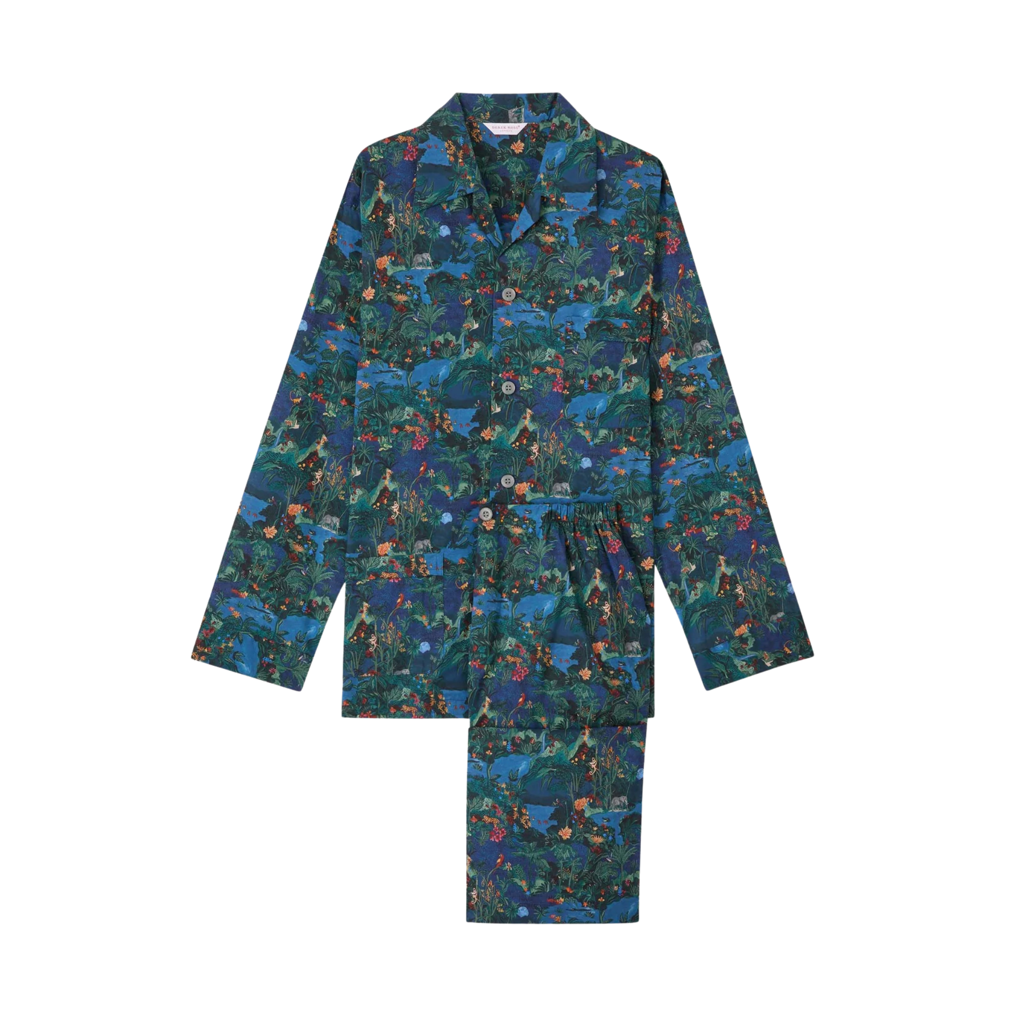 Men's Pyjama "Cotton Batiste" Multi Midnight Jungle Print
