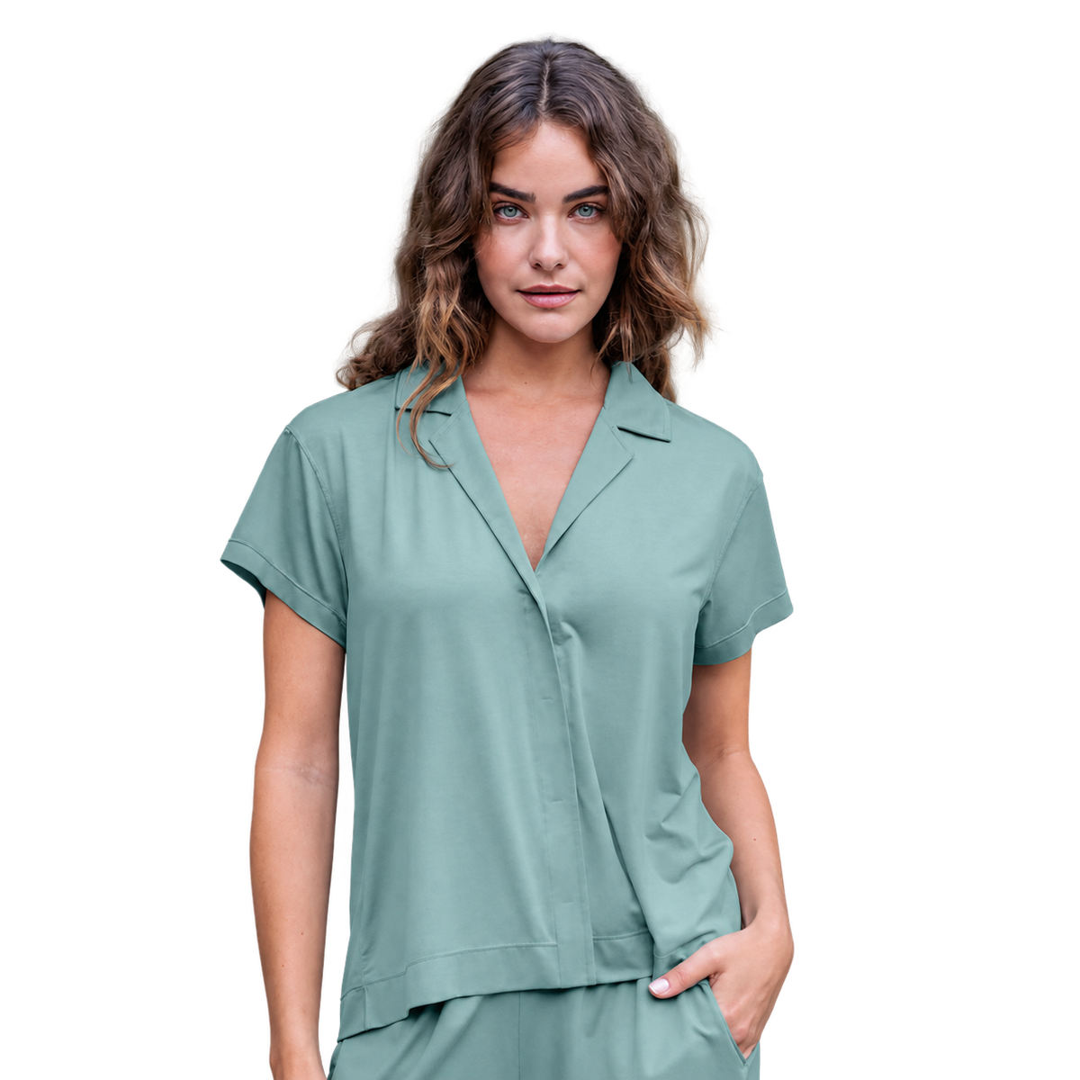 Classic Short Sleeve Women "Stay Cool" von Dagsmejan – Frosted Sage, freigestellt