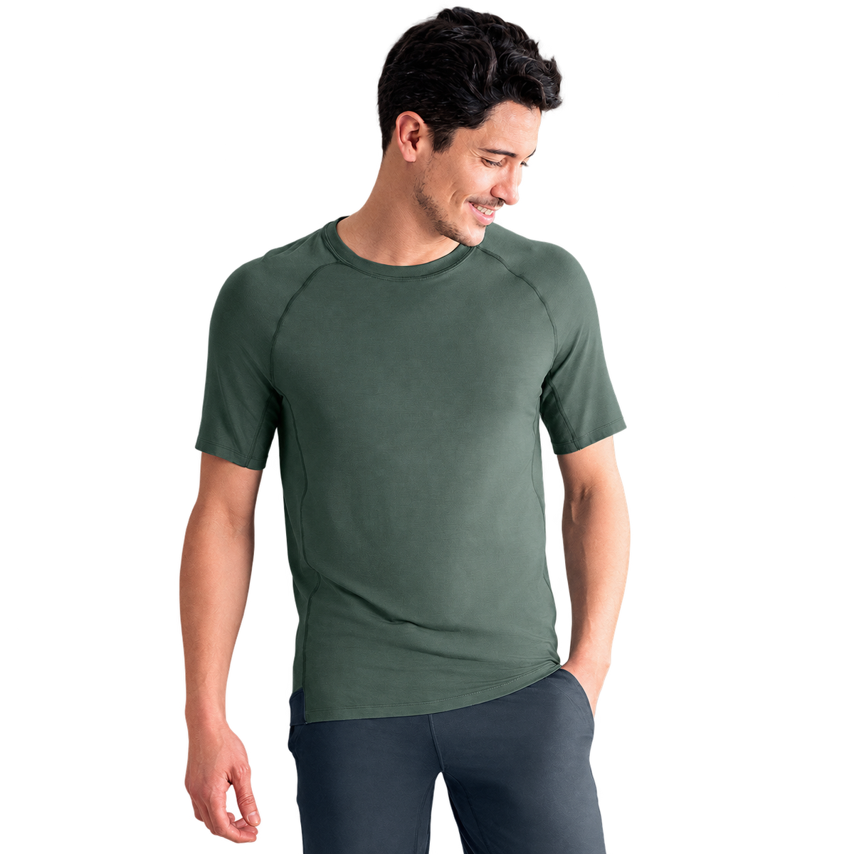 T-Shirt Men "Balance" von Dagsmejan – Balsam green, freigestellt