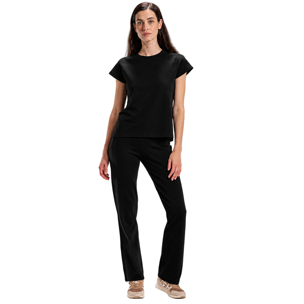 T-Shirt Women "Travel" von Dagsmejan – Black, freigestellt