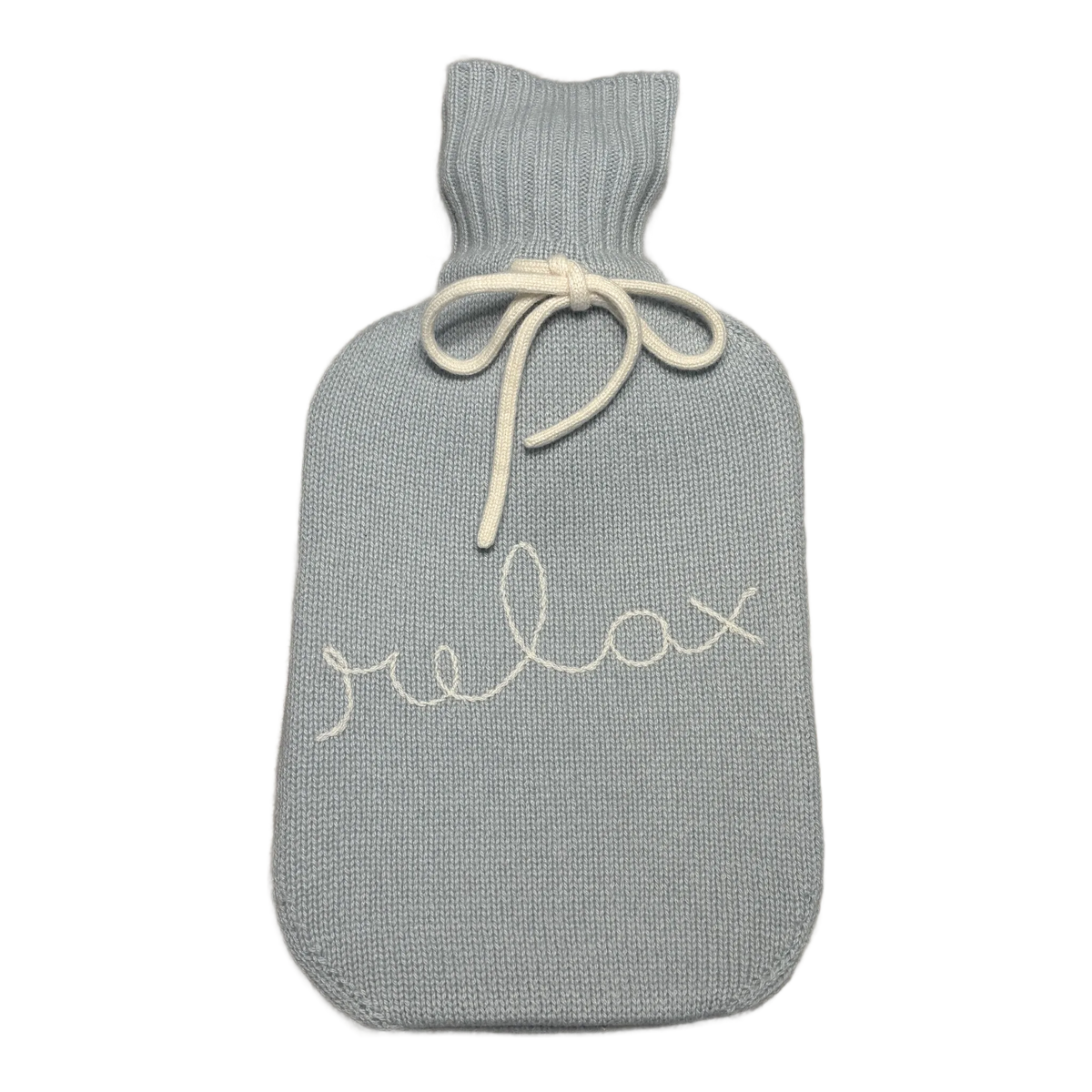 2603 Wärmeflasche "relax" von Pure Cashmere – Ice mint/ off white