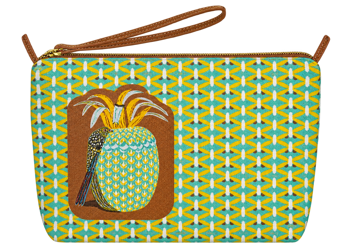 Trousse City Tasca Mascotte "Ananas" von Inoui Editions – Türkis