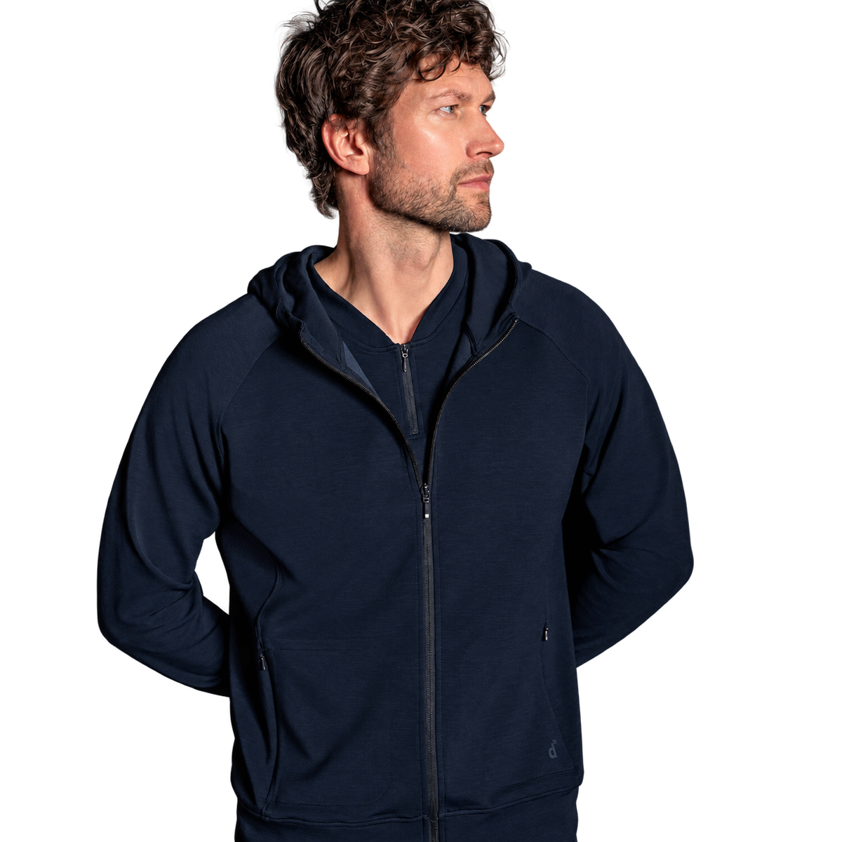 Zip Jacke "Travel" von Dagsmejan – Navy Blue, freigestellt