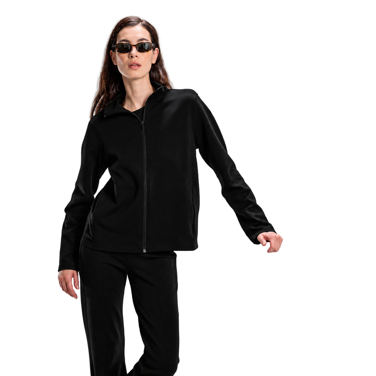 Zip Jacke Women "Travel" von Dagsmejan – Black, freigestellt