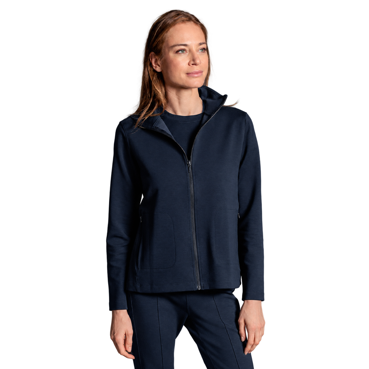Zip Jacke Women "Travel" von Dagsmejan – Navy Blue, freigestellt