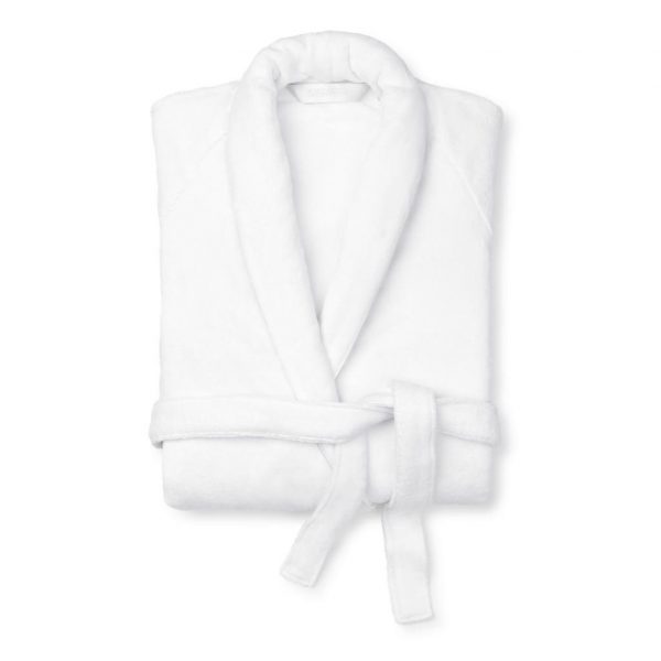 blanc bathrobe folded